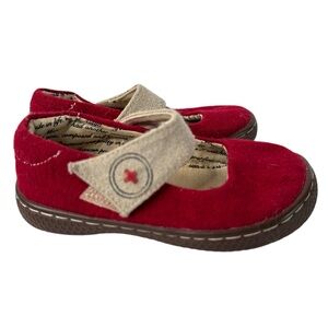 Livie Luca Cottagecore Carta II Red Mary Jane Shoes Hook Loop Strap Kids 8